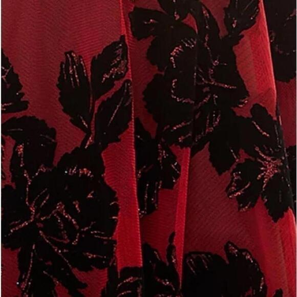 CITY STUDIOS Juniors' Flocked Fit & Flare Dress red and black dress size 1 New - Picture 10 of 13